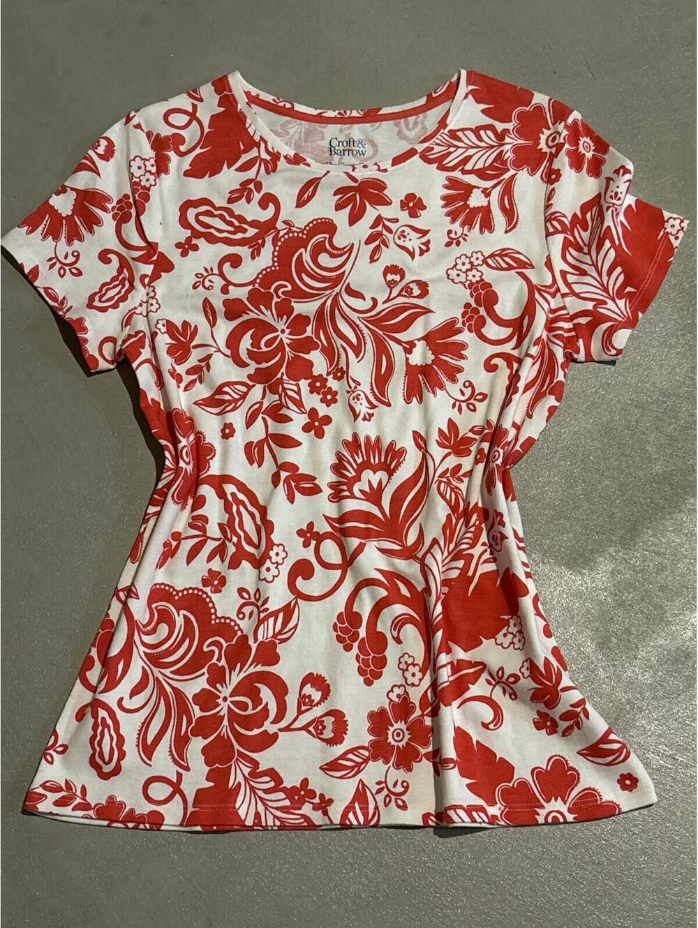 Croft & Barrow Women's Short Sleeve Floral Print Top
